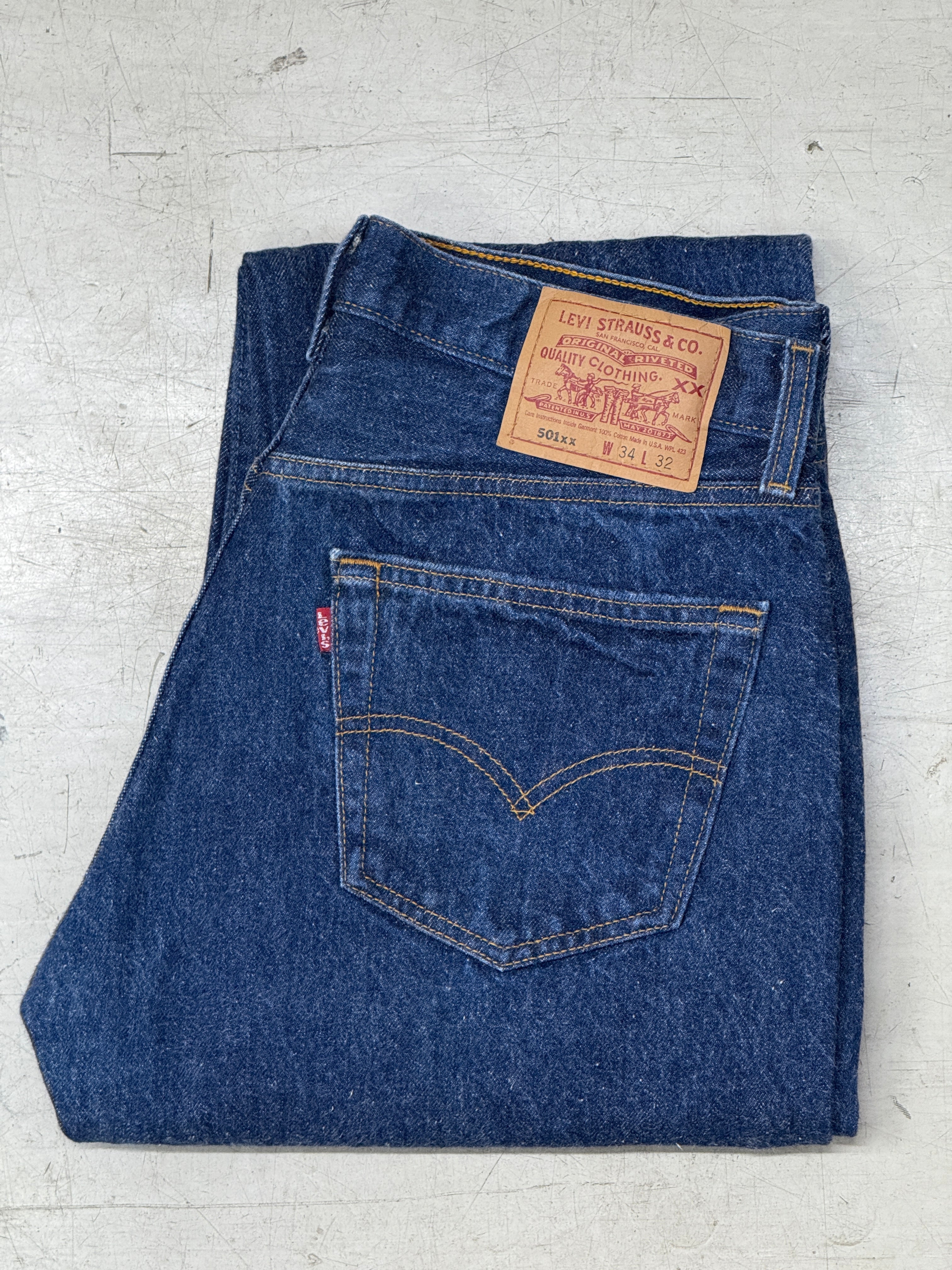 未使用近 Levi's 501XX W34 USA製 裏ボタン524 エルパソ 90s】リーバイス 501xx ボタン裏524 USA製 エルパソ工場 W34